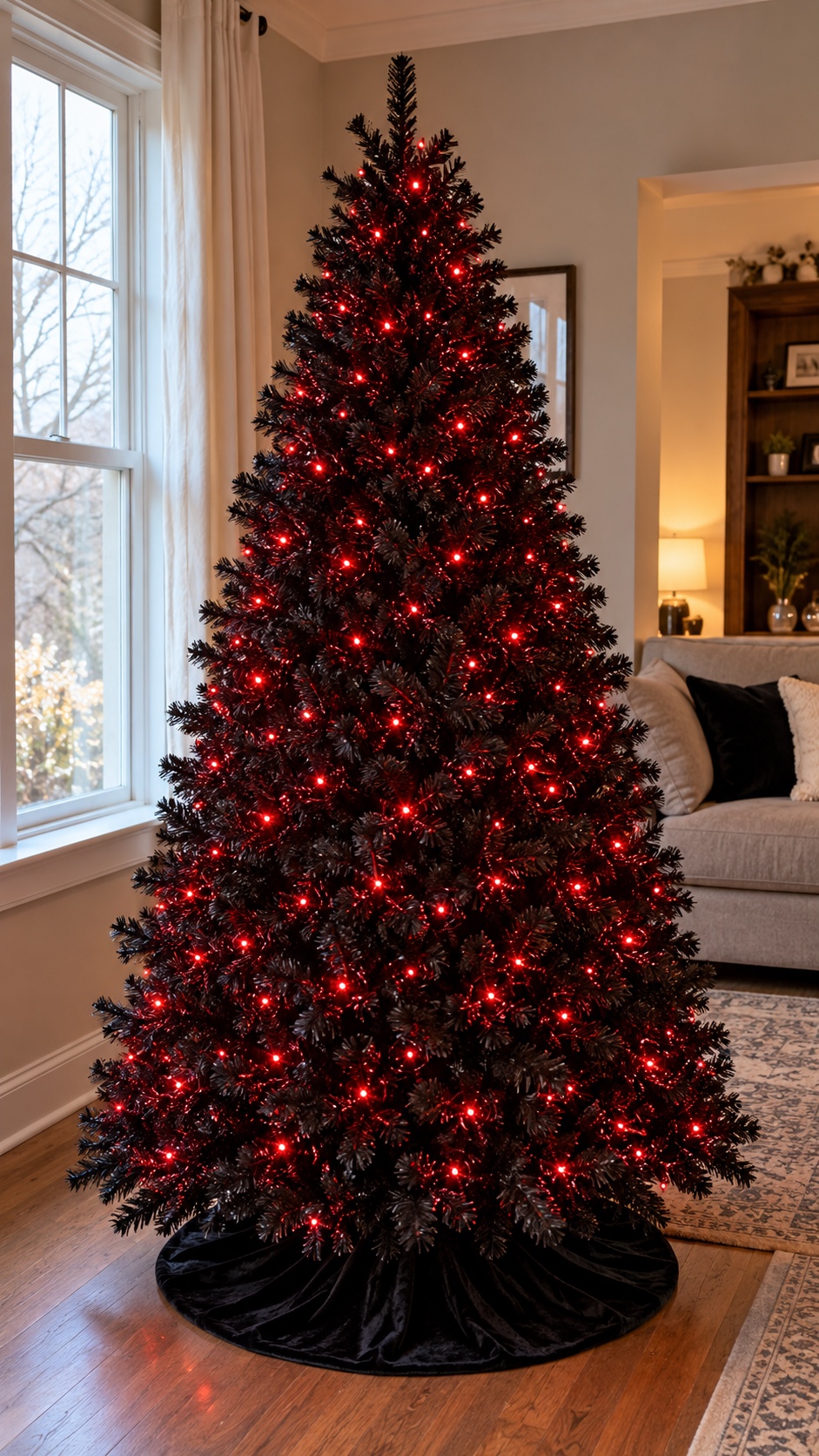 Tree with red lights