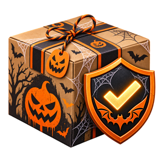 Halloween parcel with a protective shield